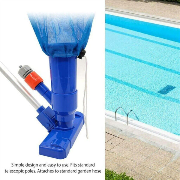 Portable Swimming Pool Spa Pond Fountain Vacuum Brush Cleaner Cleaning Set