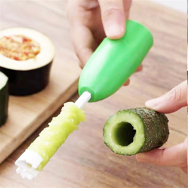 4PCS Kitchen Vegetable Corer Spiral Cutter Digging Device Fruits Hole Digger