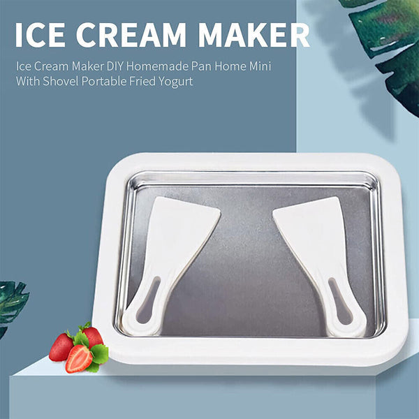 Ice Cream Maker Yogurt Frozen Pan Mini Fried Yogurts Machine Roll StainlessSteel