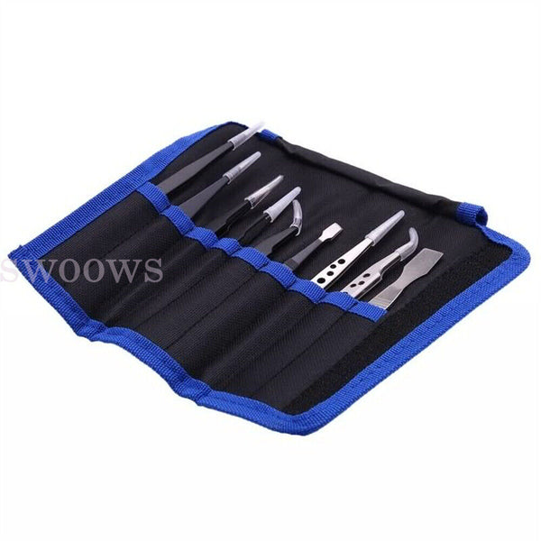 9 Pcs Tweezers Set Stainless Steel -Static Precision Tweezers for Electronic MS3