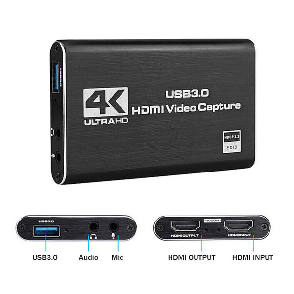 4K Audio Video Capture Card USB 3.0 HDMI Video Capture Device for Live Streaming