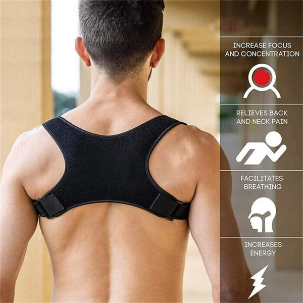 1/2Posture Corrector Adjustable Back Shoulder Belt Support Body Brace BackUnisex