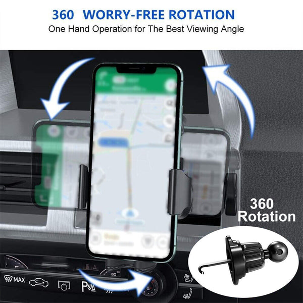 Car Phone Holder Mount Vent Grip Lock System 360° Rotation For iPhone Samsung