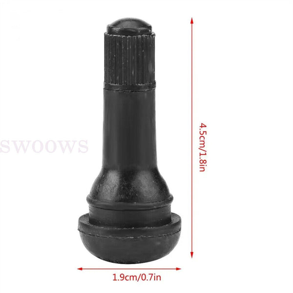 100Pcs Tire VALVE STEMS TR 413 Snap-In Car Auto Short Rubber Tubeless Tyre Black