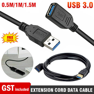 1-3x USB 3.0 SUPERSPEED EXTENSION CORD DATA CABLE MALE TO FEMALE FOR FAST WORK