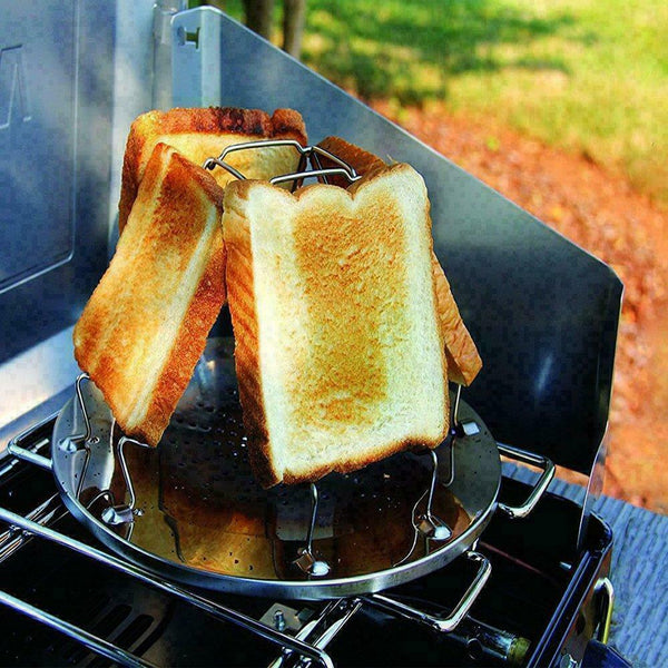 4 Slice Camping Bread Toast Tray Gas Stoves Cooker Outdoor BBQ Toaster Rack AU