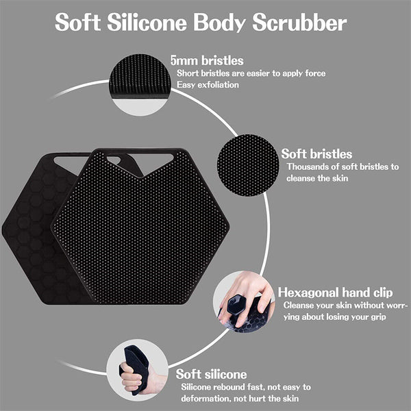 Silicone Shower Brush Foot Back Body Scrubber Massager Pad Exfoliating Brush Mat