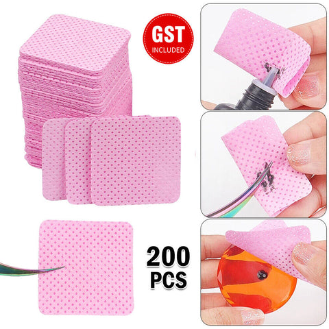 200PCS Lint Free Wipes Nail Polish Remover Pad Manicure Pedicure Cleaning Tool