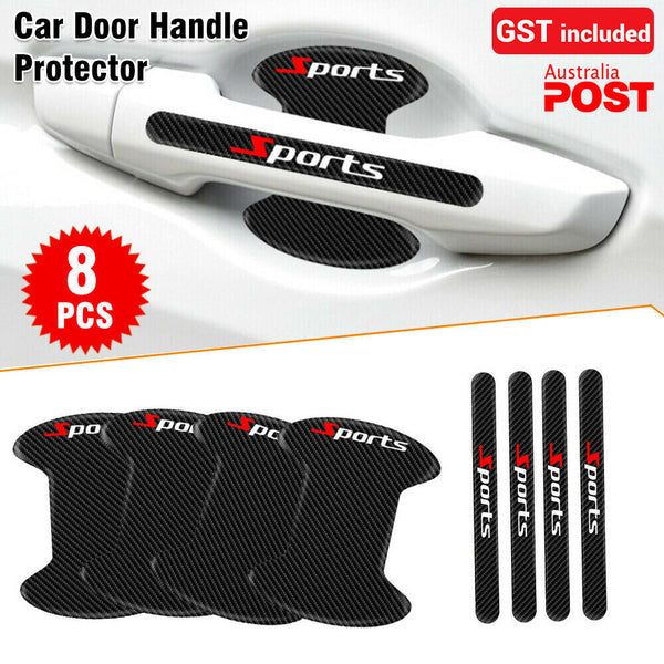 8pcs Car Door Handle Bowl Sticker Protector Anti Scratch Cover Accessories Black