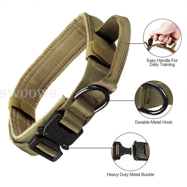 Tactical Dog Collar Military Heavy Duty Pet Collar With Metal Buckle Adjustable