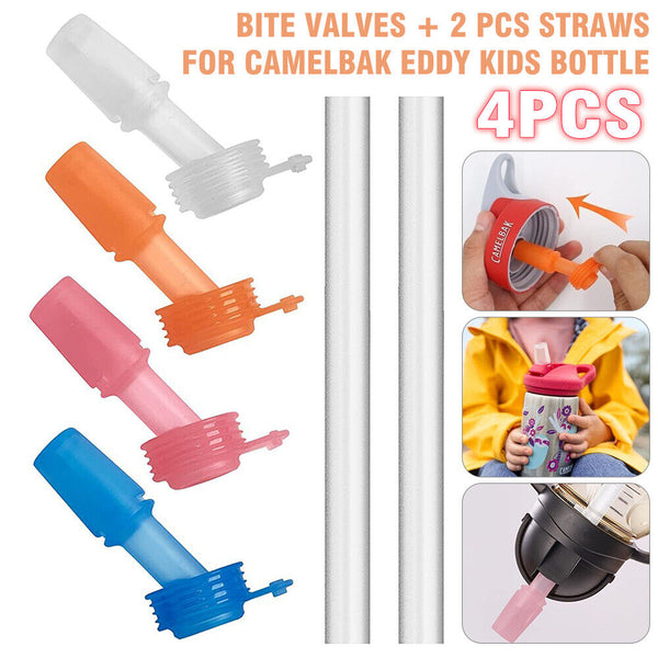 Multi (4 Pack) 2 x Straws For CamelBak Eddy Kids Bottle Replacement Bite Valves