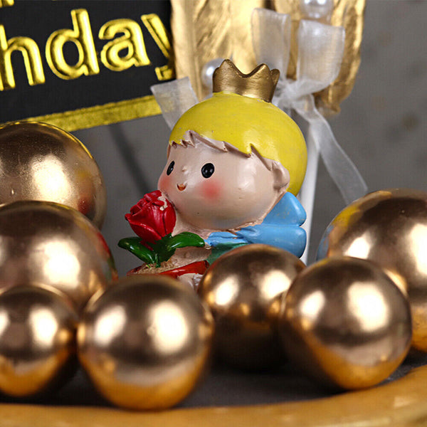 10/20 Golden Ball Cake Topper Birthday Party Cupcake Topper for Cake Decoration