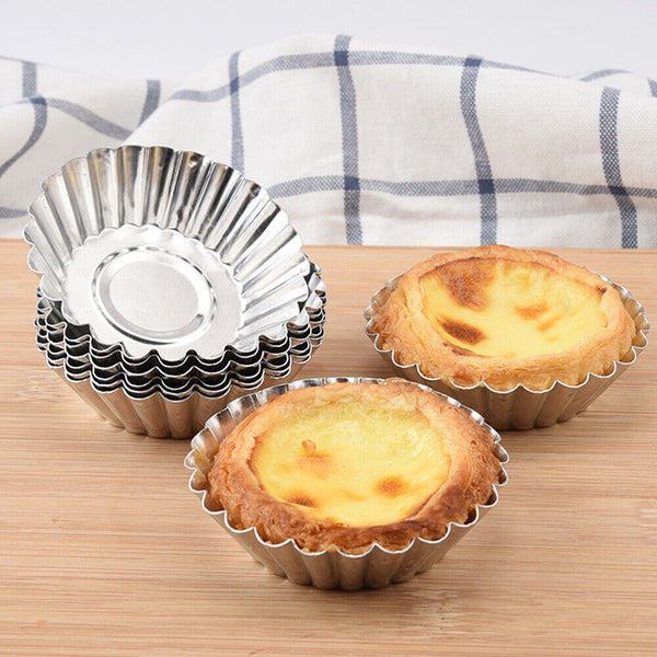 20PCS Cake Cups Circular Tins Pie Egg Tart Mould Mold Plate Baking Tool Cupcake