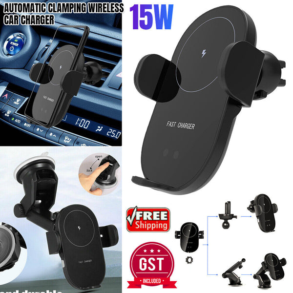 AU Automatic Clamping Wireless Car Charger Vent Mount Phone Charging Holder Dock