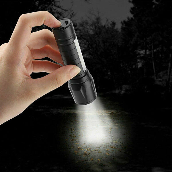 2x 900000LM COB LED Flashlight Zoom USB Rechargeable Camping Small Torch Lamp