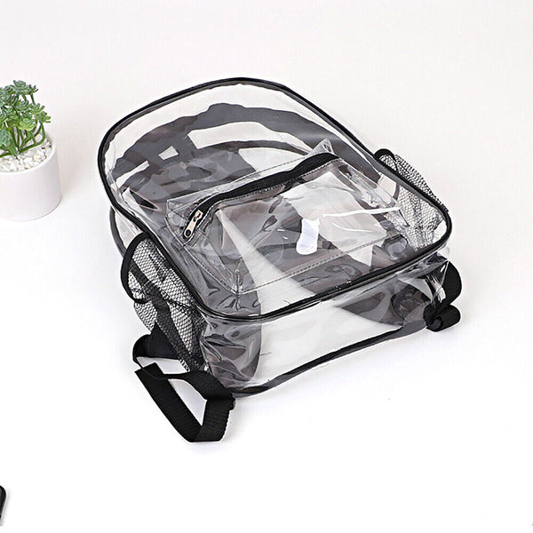 Transparent Backpack Bag Clear PVC Travel Shoulder Bag School Bag Strap Book Bag