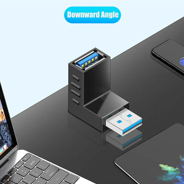 Angle Extension Extender 90 Degree USB 3.0 A male to female Adapter Connector