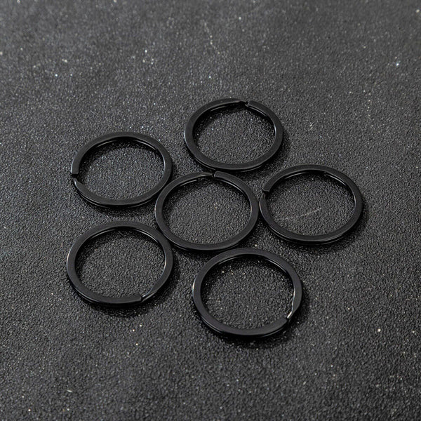 30pcs Key Ring Chain Split Rings Heavy Duty Keychain Accessories Gift 25mm black