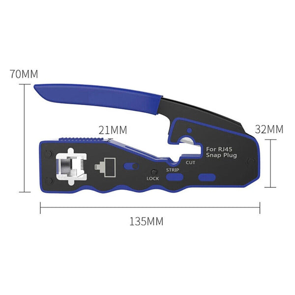 RJ45 EZ Crimper Cat5e 6 7 HD Pass Through Network Connector Crimping LAN Tool AU