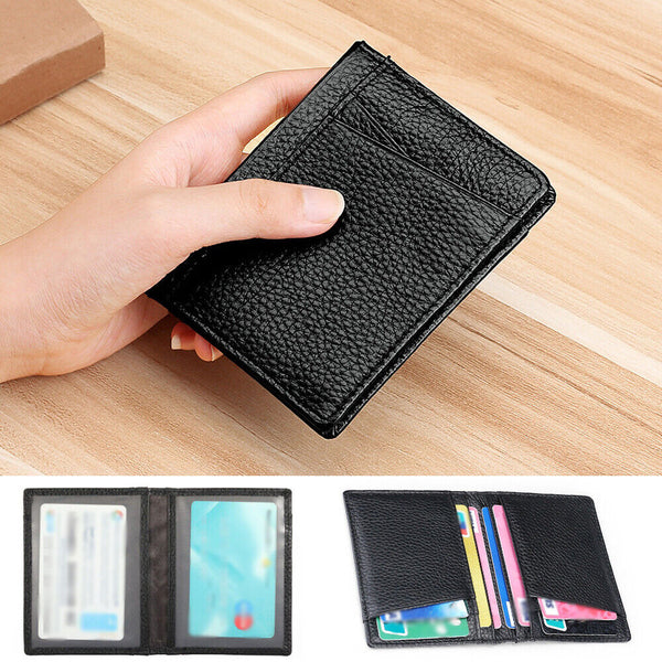 Mens Slim RFID Blocking Bifold Wallet Minimalist Black Credit Card Holder Pouch
