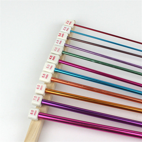 11Pcs Long Tunisian Afghan Crochet Hook Aluminum Knitting Needles Tool 2mm-8mm