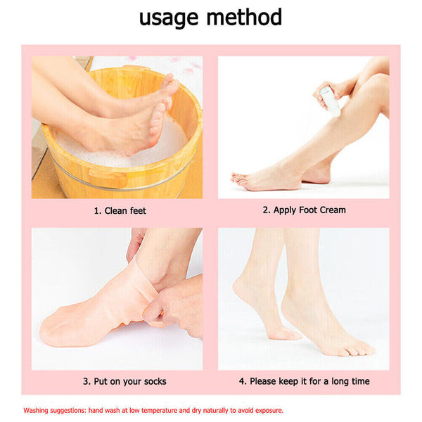 1 Pair Foot Care Socks Spa Silicone Moisturizing Gel Anti Cracking Protect