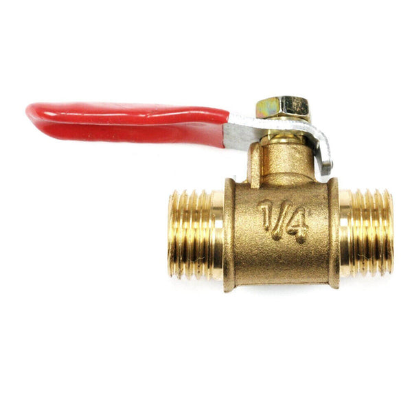 1/4" BSP Thread Double Male Brass Shut Off Valve Cock Tap Inline Ball Valve AU