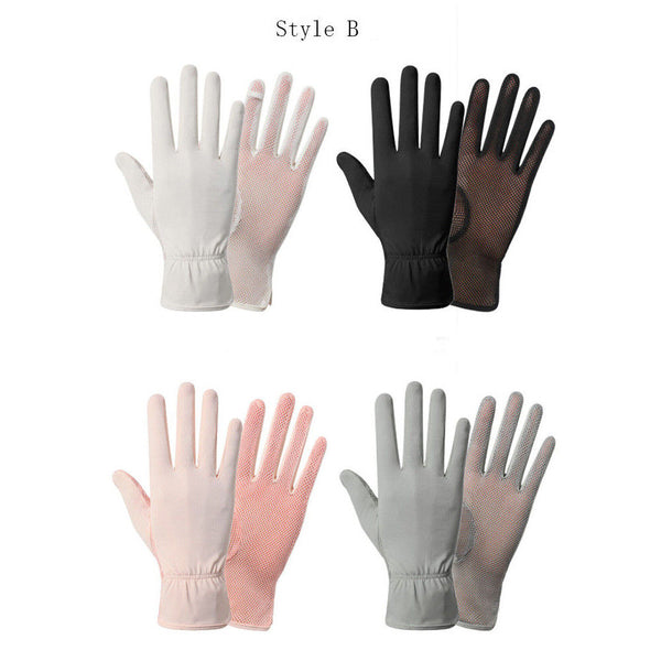 UV Sun Protection Cooling Ice Silk Thin Anti-UV Gloves Breathable Touch Screen