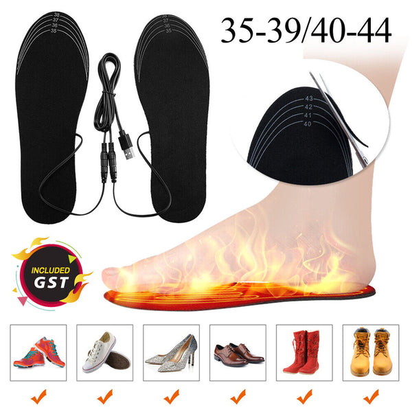 Feet Heater Foot Winter Warmer Pads Warm Socks USB Electric Heated Shoe Insoles