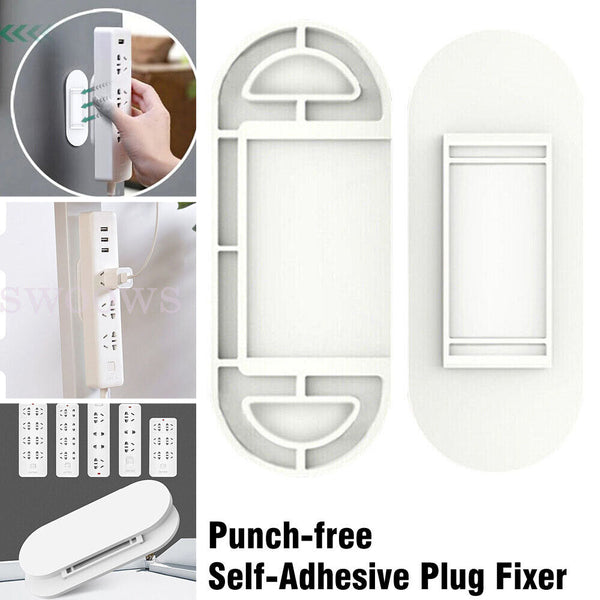 Punch-free Plug Fixer Self-Adhesive Socket Wire Organizer Power Strip Shelf AU