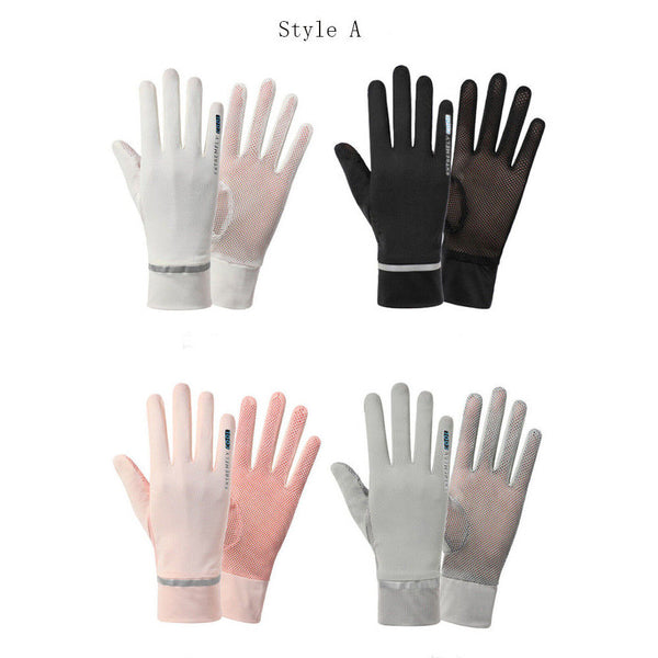 UV Sun Protection Cooling Ice Silk Thin Anti-UV Gloves Breathable Touch Screen