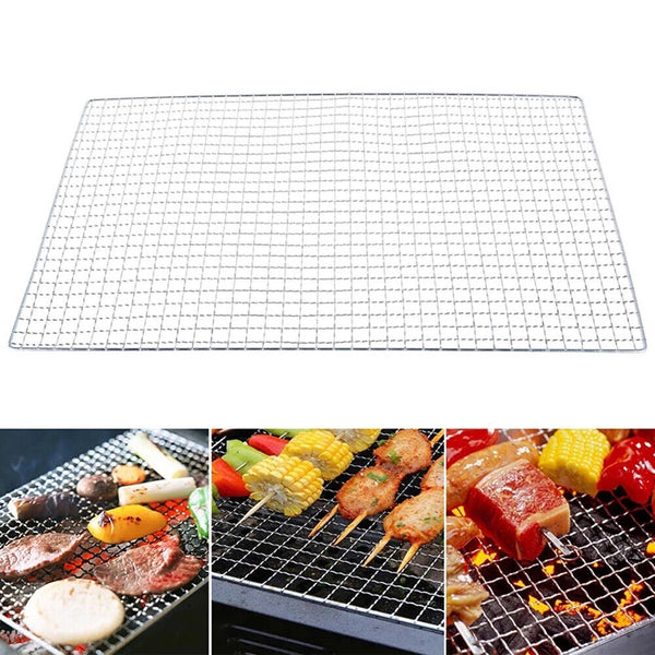 2X BBQ Grill Mesh Camping Cooking Hibachi Yakitori Stainless Steel 44cmx26cm AU