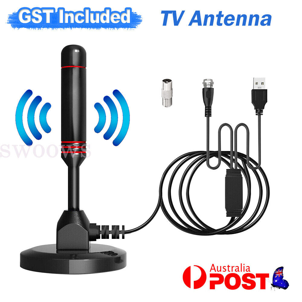 TV Antenna Digital 300 Mile Range Indoor Outdoor HDTV Amplifier Signal Booster