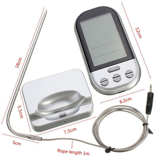 Food Meat Oven BBQ Thermometer Digital Wireless Remote Probe Cooking Set Grill