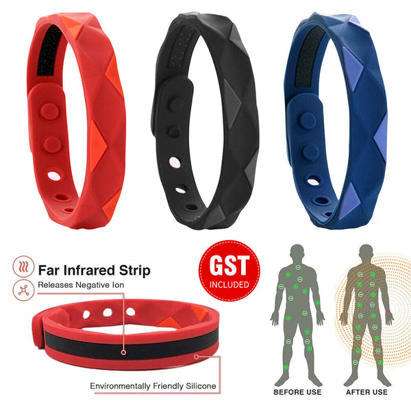 1/2/3 Far Infrared Negative Ions Wristband Anti-Static Silicone Sport Bracelets
