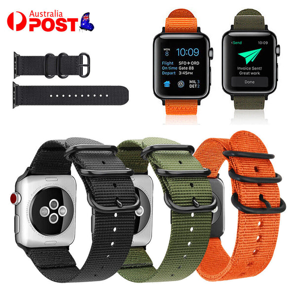 Watch Band For Apple Watch Series Band 7 SE 6 5 4 3 2 Sports Canvas Nylon Strap