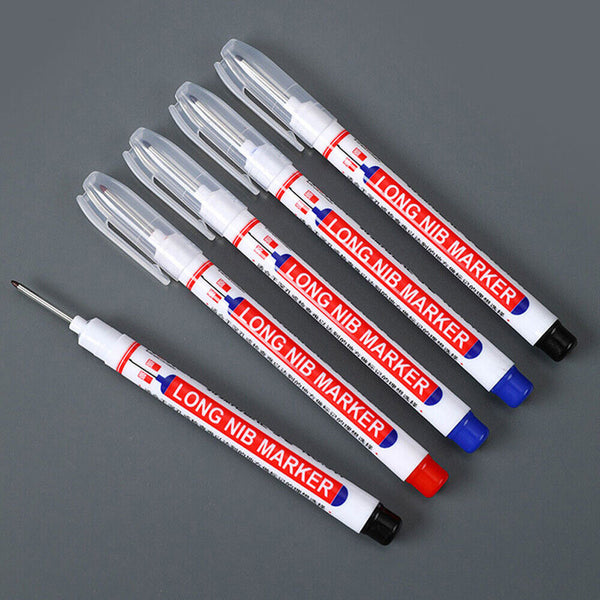 6Pcs Long Head Deep Hole Long Nosed Marker Multifunction Deep Drill Hol Marker