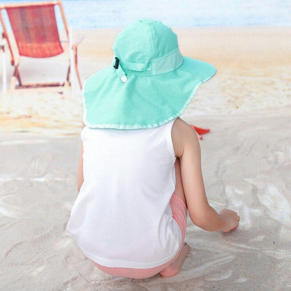 Children Kids Wide Brim Sun Hat Bucket UV Cap Outdoor Travel Summer Beach Hat