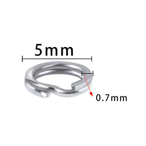 100PCS Fishing Solid Stainless Steel Snap Split Ring Lure Connector Tackle AU