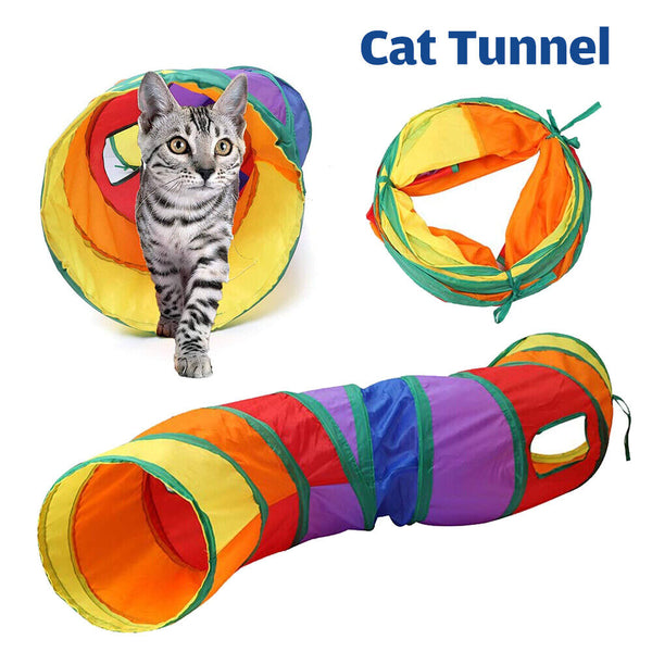 Kitten Cat Toy Pet Tunnel UP Play Foldable Exercise S-shape Tube Hole Rabbit Dog