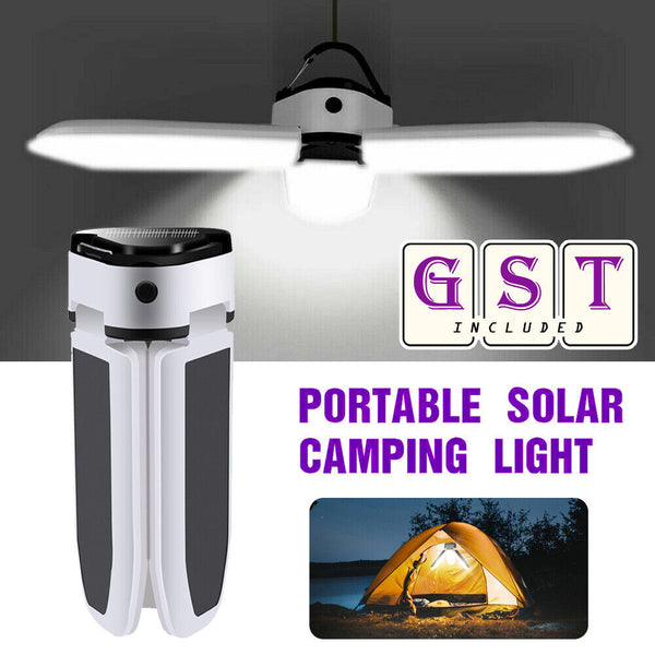 Solar Camping Light LED Lantern Tent Lamp Outdoor Hiking Lights USB Rechargeable