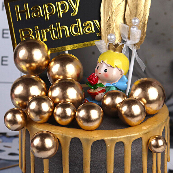 10/20 Golden Ball Cake Topper Birthday Party Cupcake Topper for Cake Decoration