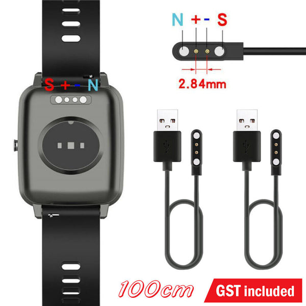 1/2x 2-Pin Universal USB Data Charging Cable Magnetic Charger For Smart Watch