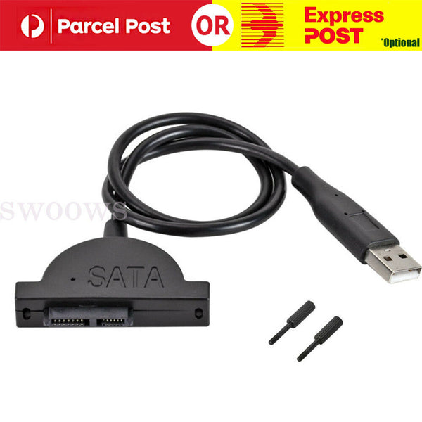 USB 2.0 to Mini SATA 7+6 13Pin Adapter Cable for Laptop CD/DVD Slimline Drive