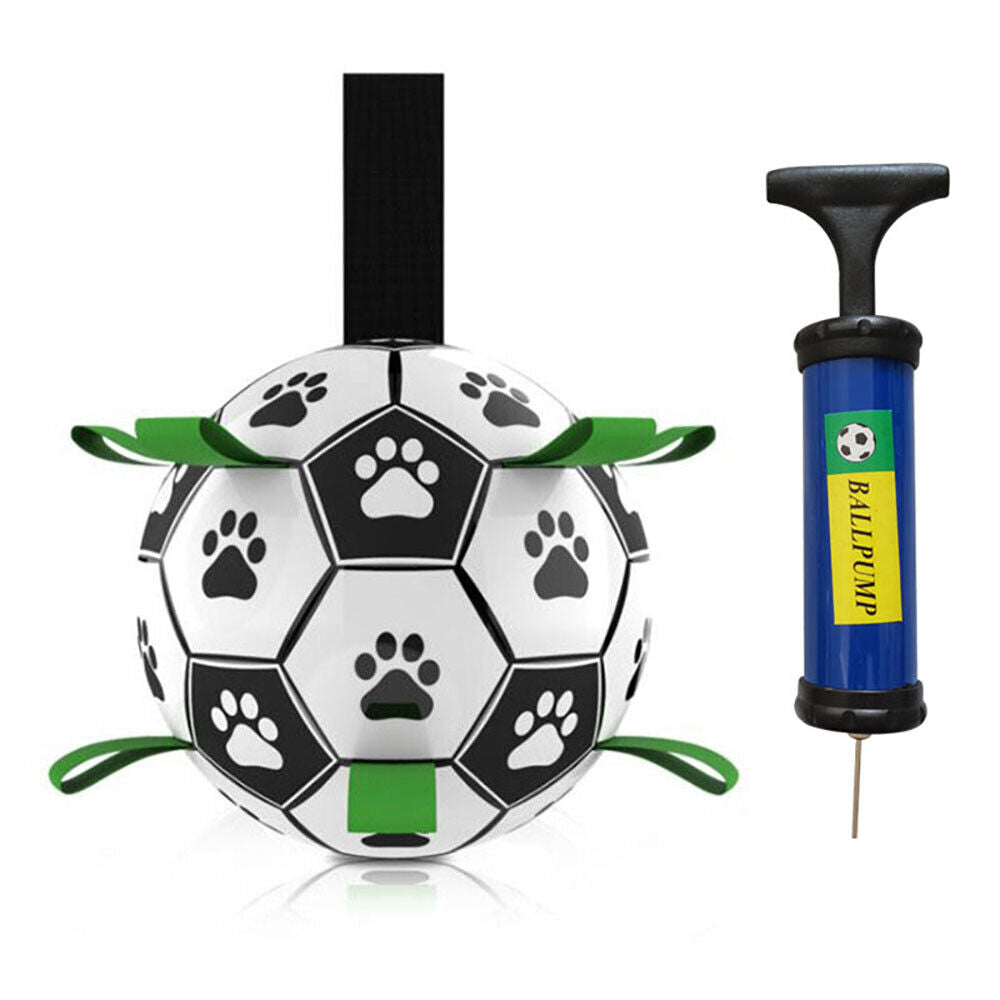 Dog Ball Interactive Soccer Toy Pet Football with Grab Tabs Tug Water Outdoor AU