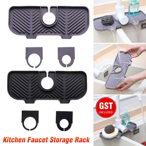 1/2x Kitchen Faucet Storage Rack Holder Soap Sponges Caddy Organizer Sink Basket