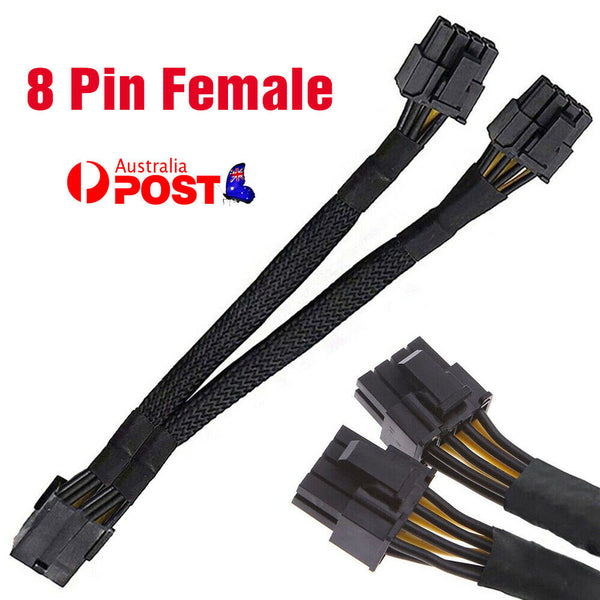 New GPU PCIe 8 Pin raided Y-Splitter Graphics Card Extension Cable AU HOT