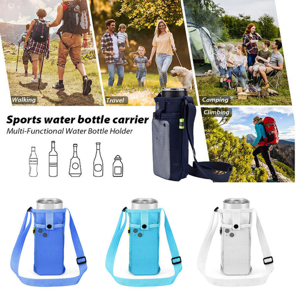 Water Bottle Holder Water Bottle Carrier with Adjustable Shoulder Strap Bag