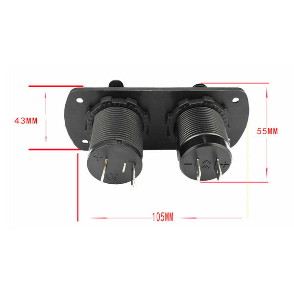 12V, DUAL USB 4.2A CHARGER POWER SOCKET OUTLET FLUSH MOUNT 4X4 CARAVAN 4WD AU