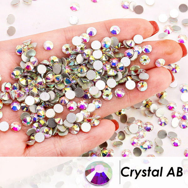 1440PCS ACRYLIC CRYSTAL FLAT BACK RHINESTONES NON-HOTFIX ASSORTED NAIL ART CRAFT